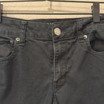 American Eagle  Women's Black Straight Denim Raw Hem Shorts Extra Long Size 8 Photo 2