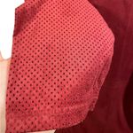 Cato Burgundy Eyelet Faux Suede Mini Shift Dress Photo 3