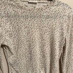 Storia  Scalloped High Neck Dainty Long Sleeve Floral Tee- Size Medium Photo 2