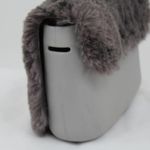O Bag Italy Eva Compound Handbag Rubber Faux Fur Flap Magnetic Closure Grey Obag Gray Photo 4