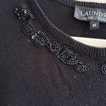 Laundry by Shelli Segal  Cropped Embellished Beaded Black Sweater, Size Medium Photo 13