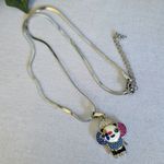 Silver Stainless Steel Multi Color Panda Bear Flower Pendant with Chain Neck… Photo 1