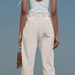 ZARA NWT Z1975 Baggy High Waisted Paperbag Jeans Ecru Off White Size 30 Photo 1