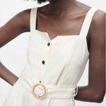 ZARA  white belted jumpsuit size‎ medium minimalist vacation summer Photo 0