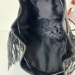 Victoria's Secret NEW Victoria’s Secret faux leather black fringe‎ tassel backpack purse bag Photo 5