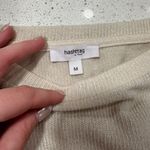 Cream Button Sleeve Sweater White Size M Photo 1