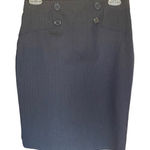 Max Studio Womens Midi Pencil Skirt Pinstripes Pull on Black XS Photo 0