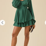 Altar'd State Green Long Sleeve State Ruffle Altar'd Tie Dress Photo 0