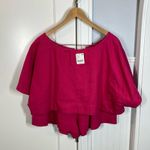 Free People Lillian Short & Blouse Matching Co-ord Set Size XL in beetroot pink Photo 1