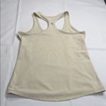 Tan and White Fitted Backless Sleeveless Tank Top Size M Photo 2