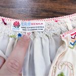 vintage • silk embroidered peasant blouse floral 50s 60s Peony Chinese folk Size XS Photo 2