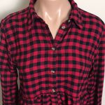 American Eagle  Jegging Fit Buffalo Plaid Red Top Photo 1