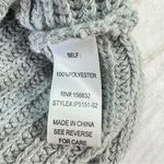 BiBi Gray Sweater Raw Edge Hooded Oversized Chunky Knit V Neck with Fringe Boho Size XL Photo 12