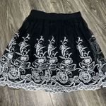 Alfani  Women's Black Skirt w/ Embroidered Overlay and Scalloped Edge Photo 0