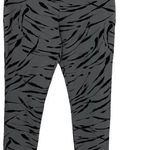 Rachel Zoe New Zebra Stripe Print High Rise Ponte Legging Grey Black Photo 0