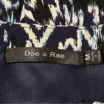 Doe & Rae  Boho Ikat Mini Dress Blue White 70s Hippie Festival Style Medium Photo 2