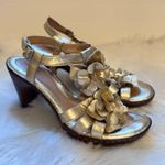 Born Shoes Size 10 born brand gold metallic flower heels Photo 0