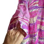 Allison Daley Sheer Abstract Blouse 11/2X Pink Purple Boho Chic Art Y2K Retro Photo 6