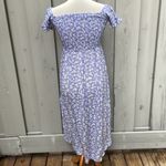 Cottage Daisy Plaid Smocked Bodice Square Neckline Midi Length Viscose Dress SzM Blue Size M Photo 2