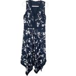 Banana Republic  Women's 12 Black‎ and White Floral Handkerchief Hem Dress Photo 1