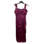 R & M Richards NEW 2061 Long Off Shoulder Formal Dress Gown Sparkly Merlot Size 10 Photo 2