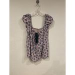 Free People Gaia Shirt Womens XS Pink Floral Puff Sleeve Tunic Top Boho Photo 1