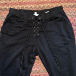 Cloud Chaser  BLACK LACE UP FRONT JOGGER SWEATPANTS Photo 2