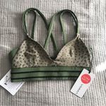 Vimmia Cheetah Print Triangle Sports Bra Strappy Cross Back Olive Green XS New Photo 0