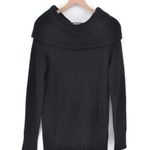 margaret o'leary Off The Shoulder Cashmere Sweater Ribbed Knit Black Women's M Photo 0