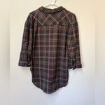 Eden & Olivia Women’s Black Brown Yellow Plaid Button Down 3/4 Sleeve Flannel M Photo 5