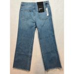 ASKK NY Jeans Wide Leg Flare Cropped Maverick Medium Wash Raw Hem Women's 32 Blue Photo 1