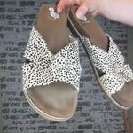 Yellow Box  | women leather animal fur slip on sandals Photo 7