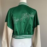 Pretty Little Thing PLT Green and Cream Varsity Jacket Size XL Photo 4