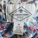 st. john's bay St John’s Bay split crewneck navy ditsy floral cotton blend top size medium NWT Photo 6