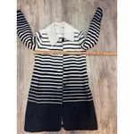 Trina Turk Striped Button Front Coat Jacket White & Black Size 2 Photo 6