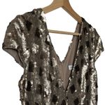 Dress the Population  Lina Cap Sleeve Gold Sequin Gown Maxi Dress Size L Photo 9