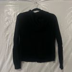 Evelyn Grace Black Cable Knit Zip Up Cashmere Sweater Size Medium Photo 3