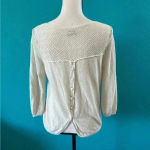 Lucky Brand  linen blend beige sweater in size medium Photo 1