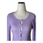 Tiger Mist  Sweater Women‎ XS Purple Ribbed Knit Monica Cardigan Sexy Preppy Photo 5