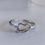 Sterling Silver Hollow Heart Ring  Ring Pinky Ring Photo 0