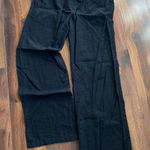 Old Navy  Linen Blend Wide Leg Pull On Drawstring Pants Black Small Photo 0
