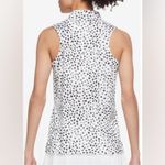 Nike  Dri Fit Printed Sleeveless Golf Polo Women's White and Black Dotted Pattern Photo 3
