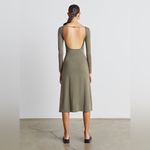 Who What Wear Jade Square-Back A-Line LS Dress in Olive Green, Size XL NWT Photo 9