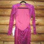 Mac Duggal 10891 Womens Pink SEQUINED LONG SLEEVE HIGH NECK OPEN BACK GOWN Photo 11