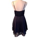 Lulus NEW Size Medium Navy Blue Skater Dress Peekaboo Hem Photo 1