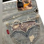 Levi's Levi’s Jeans Retro Deconstructed Distressed Patchwork Faded Light Wash Skirt Photo 3