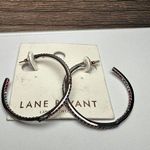 Lane Bryant Multi Color Rhinestone Silver Tone Hoop Pierced Earrings $19.95 Photo 1