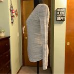 Helmut Lang Helmut gray mesh sheer long sleeve sweater v-neck asymmetric hemline size S Photo 3