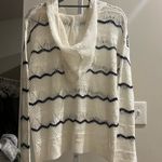 Hem & Thread  White and Black Cowl Neck Sweater Photo 1