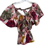 Anthropologie  Love the Label Painterly Open Back Blouse Sz. S Photo 3